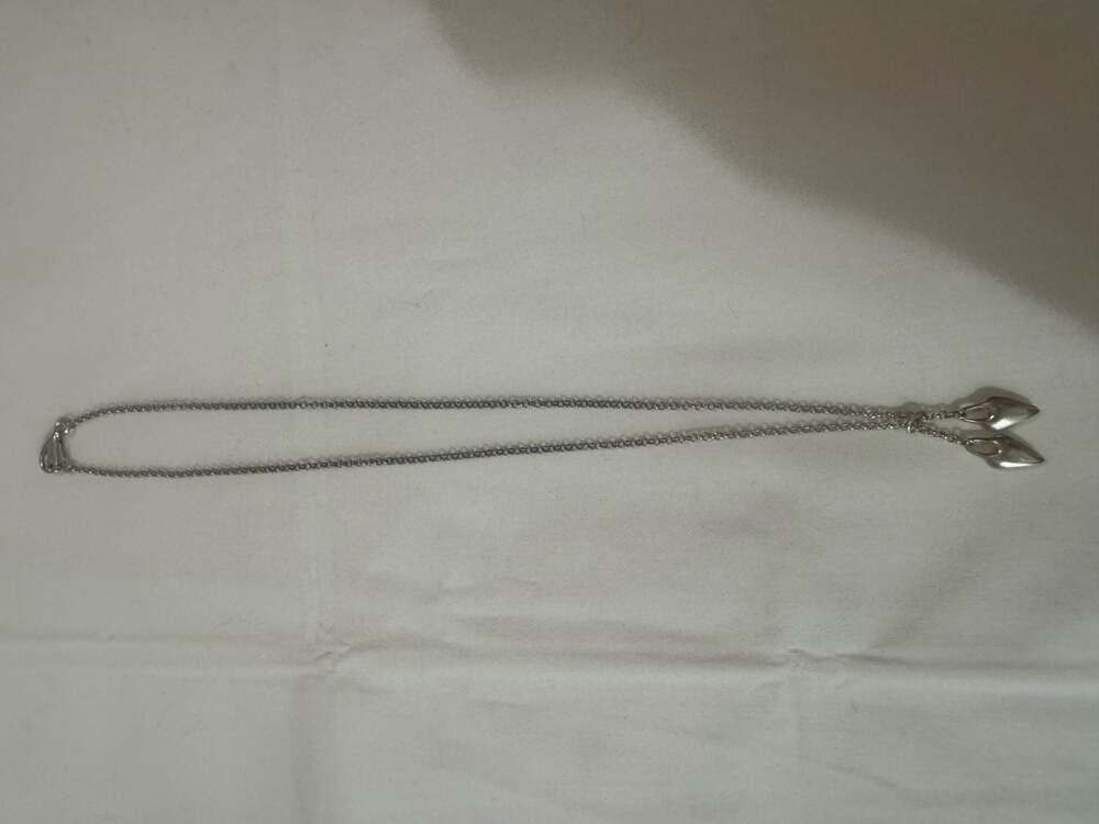 RLM Studio 925 Sterling Silver Double Teardrop Pendant Necklace